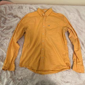 Hollister, Stretch, M, Light Orange Button Down Shirt, 97% Cotton 3% Spandex